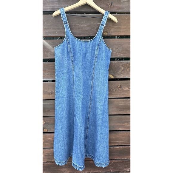 Madewell Women's Denim Midi Dress Size M - Picture 4 of 9
